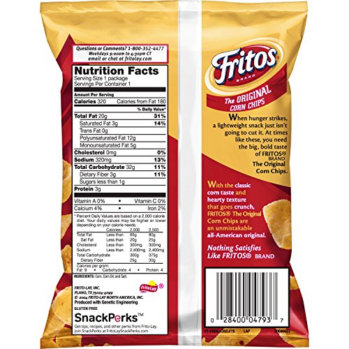 Fritos Original Corn Chips, 2 Ounce (Pack of 64) New eBay