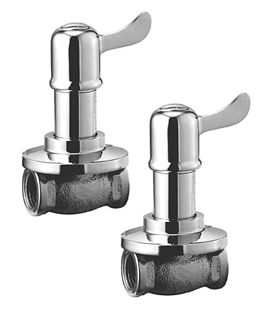 Oleanna Magic Brass 2 Way Concealed Stop Cock 1/2 (15Mm) With Concealed Wall Flange (Concealed Disc Fittting | Quarter Turn) Chrome - Pack Of 2 Nos