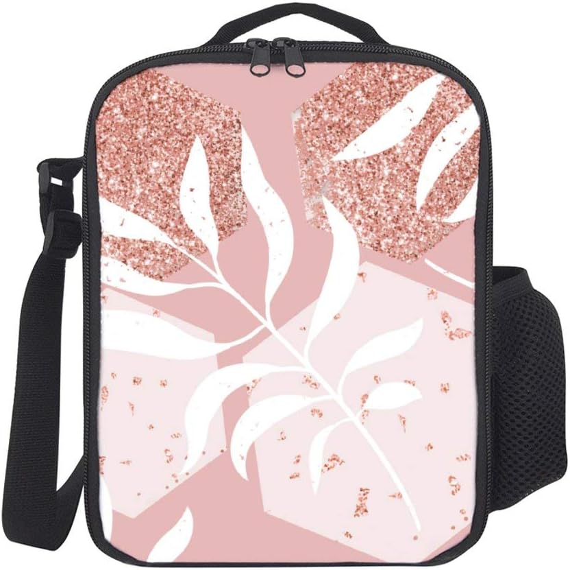 pink glitter lunch bag