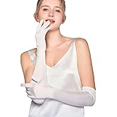 METWAY Women Pure Silk Long Gloves Elbow Length Opera Evening Party Sunscreen UV protection Sleeping Moisturizing Glove