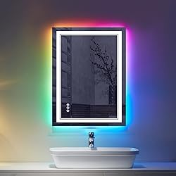 ISTRIPMF 24x32 inch LED Bathroom Mirror RGB Color