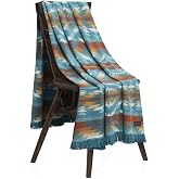 Pendleton Summerland Throw Blanket, Southwestern, 50" x 70", Blue | Oversized Throw, Southwest-Inspired Pattern, Guest Room Use, Housewarming Gift, Year-Round Use, Living Room Decor, Easy Care