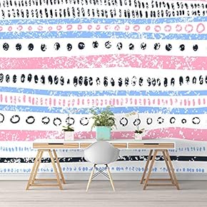 Wall Murals for Bedroom Abstract Geometric Lines Removable Wallpaper Peel and Stick Wall Stickers - 66x96 inches