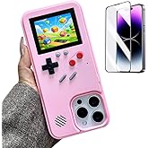 ERAKOLE Game Case for iPhone 15 Retro Video Game Phone Case Playable Design, Shockproof Funny Gaming Cover for iPhone, Classic Creative Gamer Birthday Gifts, Pink