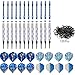Bullout Professional Soft Tip Darts Set,12 Pcs 18g Plastic Tipped Dart, Stainless Steel Metal Barrels, Blue Aluminum Rods Shafts, 24 Flights(6 Style), 60 Safety Tip Points For Electronic Dartboard