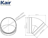 Kair 150mm 6in Plastic Ducting 45 Degree Elbow Bend White Spigot view 2