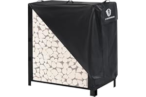 TitanCovers 4ft Firewood Rack Cover, 600D Heavy Duty Oxford Log Rack Cover, Waterproof Windproof Sun-Proof Outdoor Wood Rack Covers (Rack Not Included)