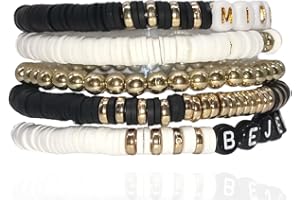 FAOYUDAWEI Friendship Bracelets Set Album Inspired Stacked preppy Bracelet for Fans Tour Music Concert Merch Gifts for Women Men Jewelry Black