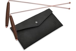 Biomag 99.9% Copper Dowsing Rods, 2 Pcs Divining Rods with Wooden Handles for Ghost Hunting, Water Divining, Finding Gold and Lost Items, Yes or No Questions