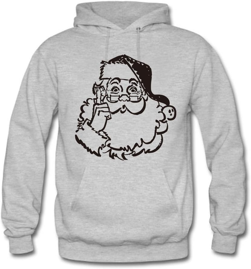 LizzieYun Men Sweatshirt Hoodie Warm Santa Claus Printed Long Sleeved Top Pullover Jumper