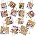 Supla 14 Pcs Kraft Christmas Gift Bags Gift Wrapping Paper Bags Kraft Natural Bags Festive Bags with Handles 3 Size 14 Christmas Adorable Snowman Reindeer Santa Owl Prints for Holiday Season Party