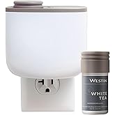 Westin Mini Home Diffuser & Fragrance Refill | Authentic White Tea Scent | Luxury Hotel Diffuser | Up to 300 Hours | Notes of White Tea, Cedar, Vanilla | Waterless Fragrance Plug-in Wall Diffusers