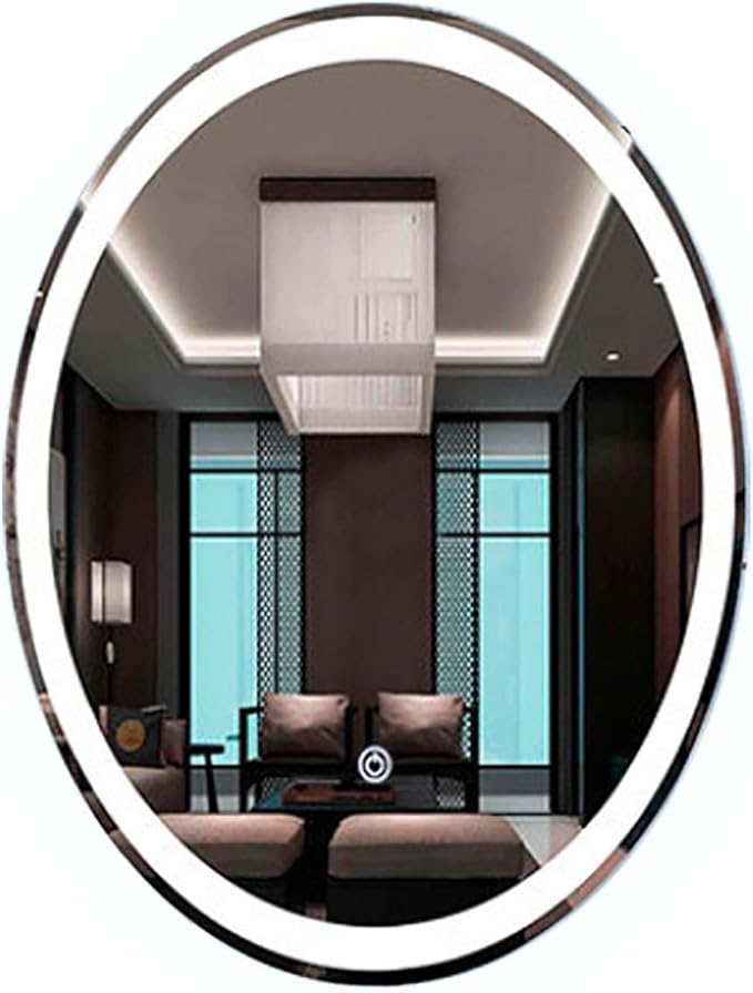 ZHYLOVE Espejo De Baño Ovalado Iluminado con LED, Espejo De Vanidad