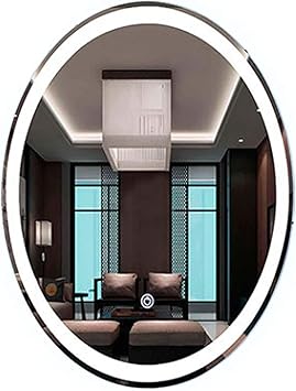 ZHYLOVE Espejo De Baño Ovalado Iluminado con LED, Espejo De Vanidad