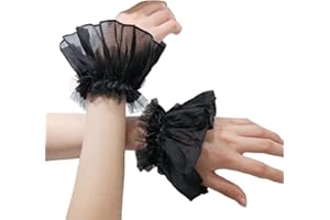 Simple Removable Sleeves Cuff Lace Wedding Flounce Ruffle White Wrist Warmer Ruffle Sweater for Women