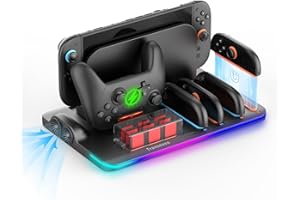 TRANSNOVO Cooling Fan Pro Controller & Joycons Charger for Switch 2 (2025), Cool Down Joy Con Charging Dock Accessories for Switch2, Cools to Enhance Performance & Extend Console Battery Life (Black)