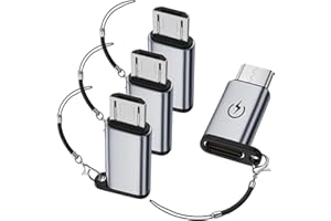 Jadebones USB C to Micro USB Adapter (4 Pack), USB Type C Female to Micro USB Male Converter Compatible with Samsung Galaxy S6/S7 Edge, LG Nexus 4/5/6 and More Micro USB Devices (Grey)