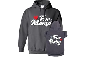 APPARELYN Matching Hoodies for Dogs and Humans - Fur Mama Fur Baby Dog or Cat- Soft Dog Sweatshirt Set - Premium Dog Hoodie is a Great Gift for Christmas, Thanksgiving, Hanukkah, New Years