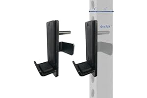 BESTHLS Power Rack Attachment Steel J Hooks for Power Racks fit 3x3 inches Square Tube with 5/8 inch Hole Power Cages Capacity of 800lb (Pair)
