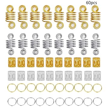 Amazon Com 60 Pieces Alloy Hair Coil Dreadlocks Braid Rings
