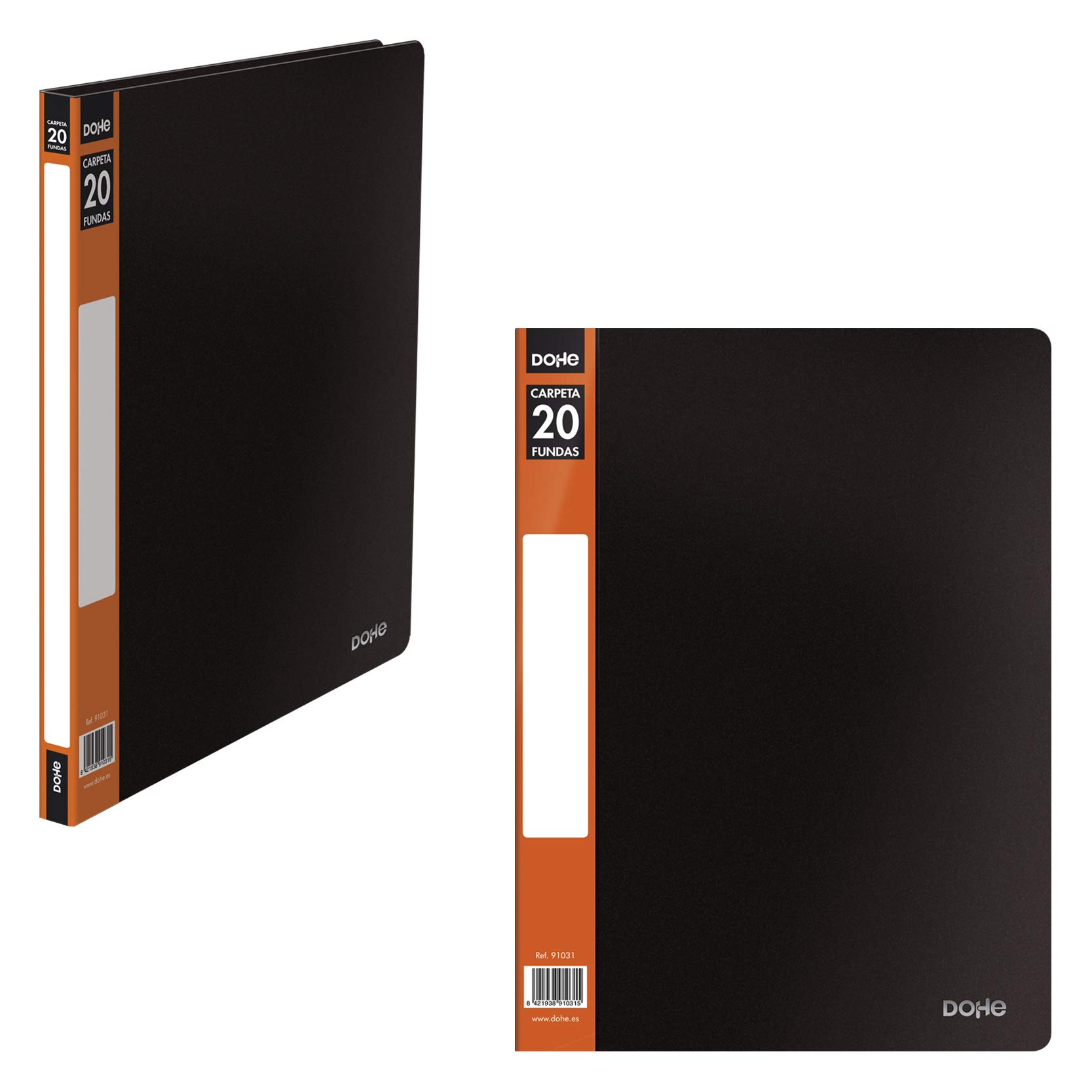 Dohe - 20 Pockets - 80 mic, Black Spine - Customisable