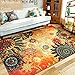 Modern Boho Retro Style Abstract Living Room Floor Carpets, Non-Skid Indoor/Outdoor Large Bohemian Distressed Area Rugs, 52