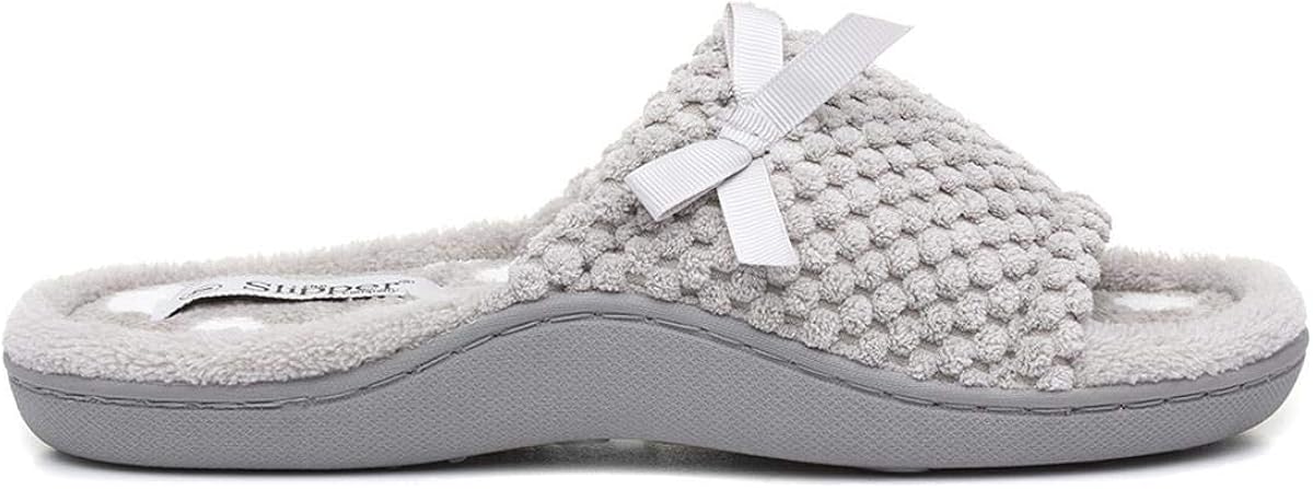 ladies grey mule slippers