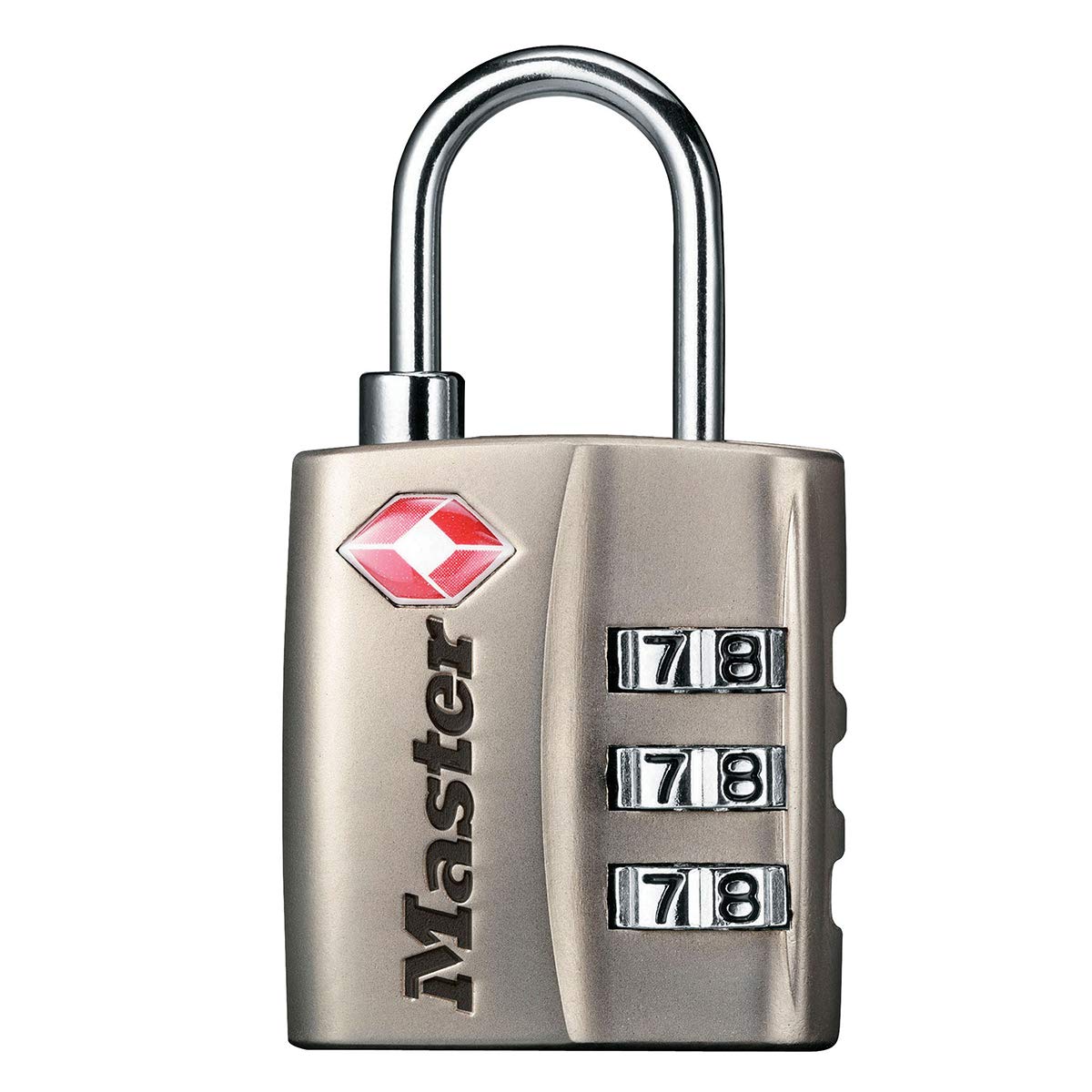 Master Lock 4680EURDNKL Combination Travel Padlock TSA Certified, Grey, 5,5 x 3 x 2,6 cm