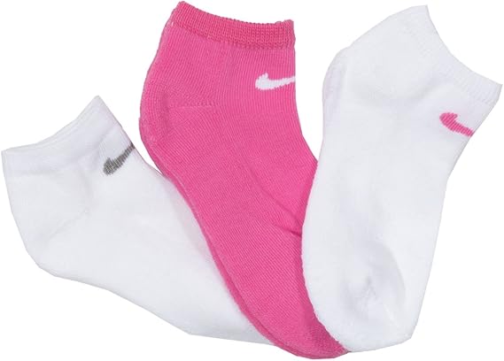 Amazon Nikeキッズ用ガールズ3パックswooshローカットソックス ホワイト ソックス 通販