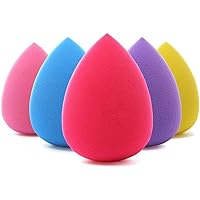 BEAKEY 5 Pcs Makeup Sponge Set Blender Beauty Foundation Blending Sponge, Flawless for Liquid, Cream, and Powder, Multi-colored Makeup Sponges