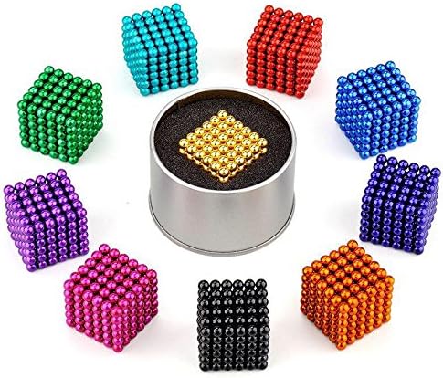 (Gold Chrome) 3MM 216PCS Magnetic block balls cube Rollable Smashable Buildable Magnet Sculpture Stress Relief for Autism or Autistic or Desk fridge || Metal Box to Storage
