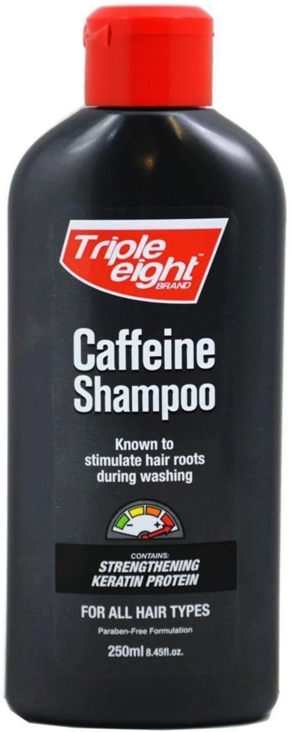 TWELVE PACKS of Triple Eight Caffeine Shampoo 250ml for All Hair Types