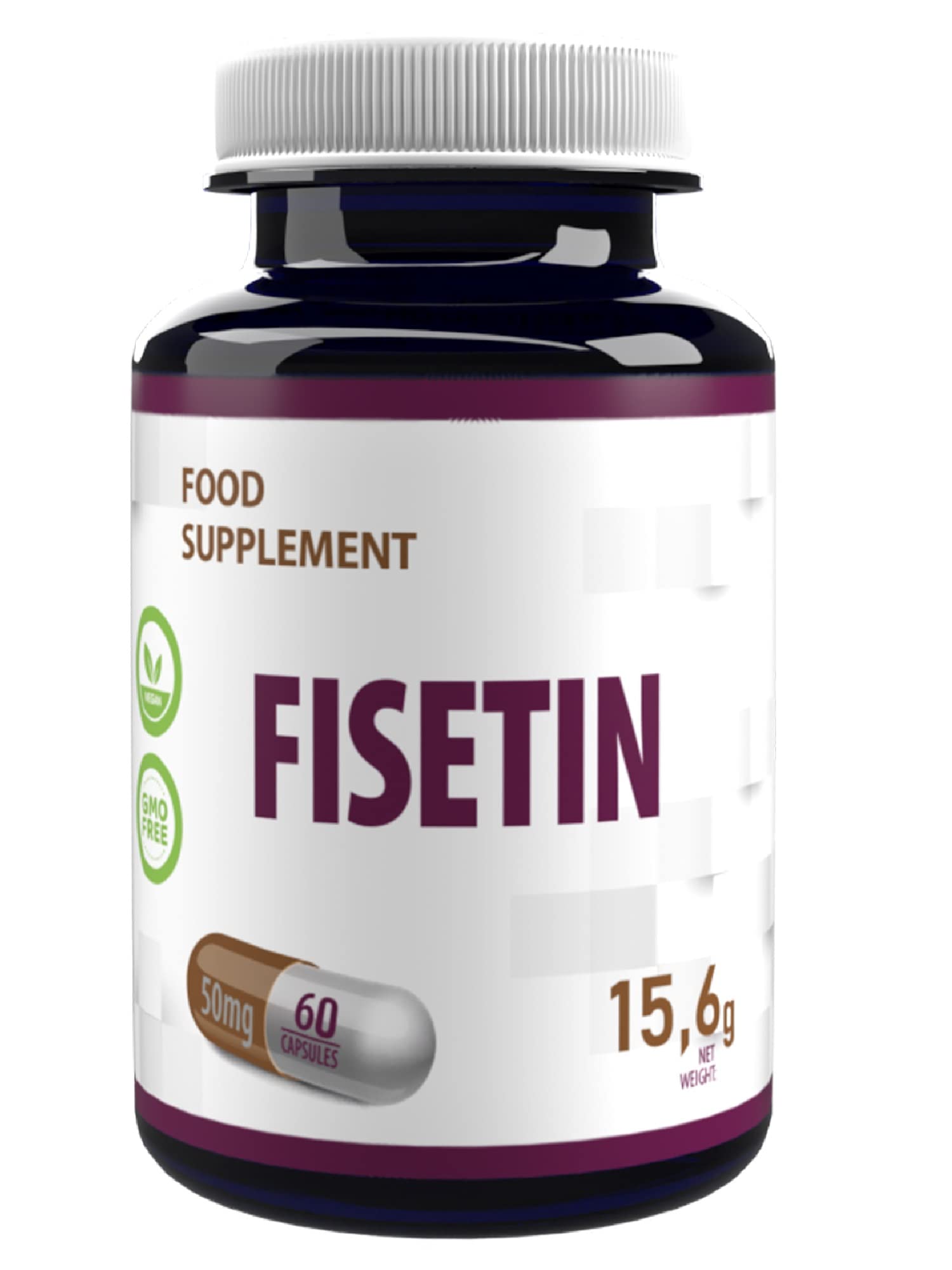 Hepatica Fisetin 50mg | 60 Vegan Capsules | High Strength Antioxidant & Cellular Health Support | 3rd Party Lab Tested | Gluten & GMO Free