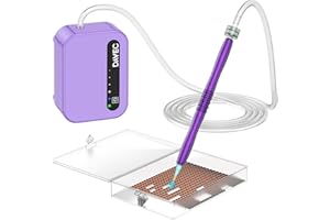 DAVEC Diamond Art Painting Pen, 1500mAh Rechargebale Vacuum Diamond Art Pen Kits for Adults with USB Charge, Electric Diamond Art Accessories Tools with Storage Tray, 3 Mode Suction and Low Noise (Purple)