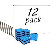 Scribbledo Dry Erase Boards for Students 12 Pack Double Sided with Erasers | 12 Boards And 12 Erasers, Portable Double Sided Premium Masonite Hardboard, Wipes Clean, Safe For Kids, Teachers, Classroom
