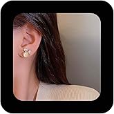 Erimberate Bohemian Crystal Rabbit Earrings Gold Cz Bunny Stud Earring Cute Opal Animal Bunny Stud Earring Small Moonstone Rabbit Earrings Jewelry for Women