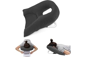wuwumiline Newly Upgraded Face Down Pillow After Eye Surgery, Prone Pillow with Arm Hole for Face Down Sleeping, Retina and Vitrectomy Lying Pillow, Post Eye Surgery Recovery (Dark Grey)