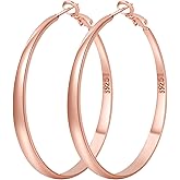 PABBEU Sterling Silver Hoop Earrings for Women - Large Hypoallergenic Thin Oversize Big Hoops - S925 Hypoallergenic