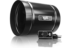 AITECAC 6 Inch Inline Duct Fan with Speed Controller - 282CFM High Airflow, Ultra Quiet 62.8dB for Grow Tents, Hydroponics, Ventilation, Exhaust - Energy Efficient 37W Inline Exhaust Fan