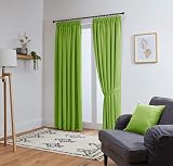John Aird Blackout Curtains Lime Pencil Pleat 2 Panels 46 x 90 in Tie Backs view 2