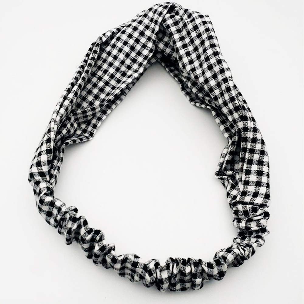 KAEHA SUN-077-09 1pc Headbands for Women and Girls, Trellis Design, Black