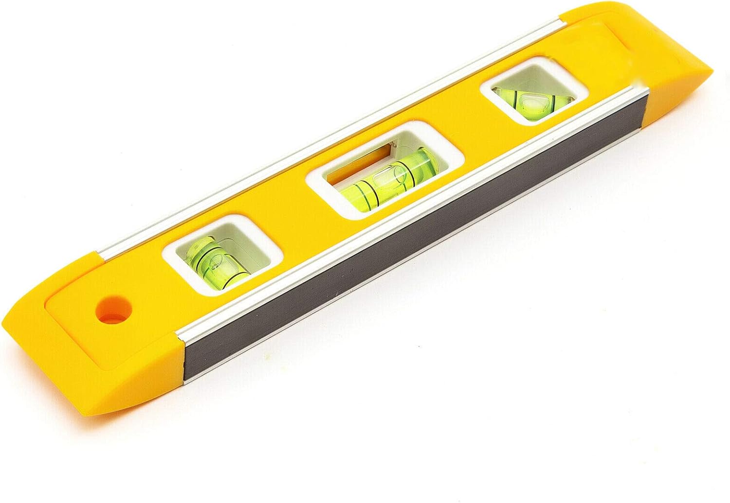 Harlington Group Magnetic Spirit Levels Level Yellow 22.5cm / 9" Inch Torpedo Lightweight Small Brick Line Home DIY Work Hanging Tool 3 Vials 45 Degree Horizontal and Vertical