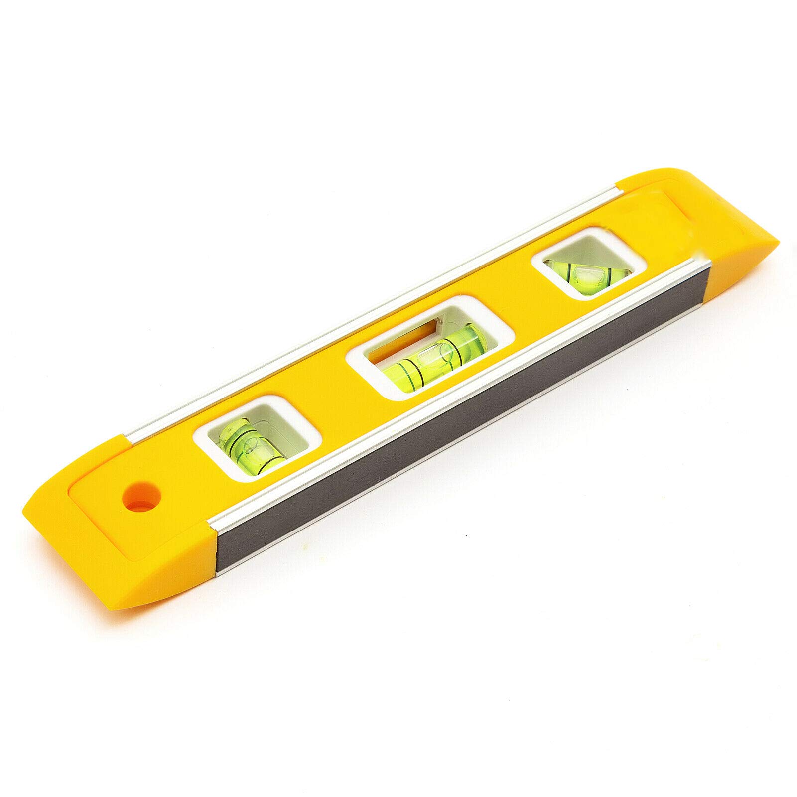 Harlington Group Magnetic Spirit Levels Level Yellow 22.5cm / 9" Inch Torpedo Lightweight Small Brick Line Home DIY Work Hanging Tool 3 Vials 45 Degree Horizontal and Vertical