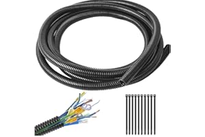 LHAZEMU 3/8"-32.8ft Split Wire Loom Tubing Cable Management Conduit Flexible Covers Cord Protectors