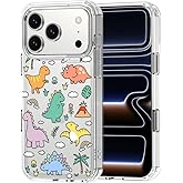 MOSNOVO for iPhone 17 Pro Case | Military Grade 6.6ft Drop Tested | Camera Control | Clear with Dinosaur Land Design