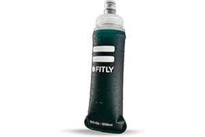 FITLY Soft Flask - Shrink As You Drink Soft Water Bottle for Hydration Pack - Folding Water Bottle Ideal for Running, Hiking, Cycling, Climbing & Rigorous Activity