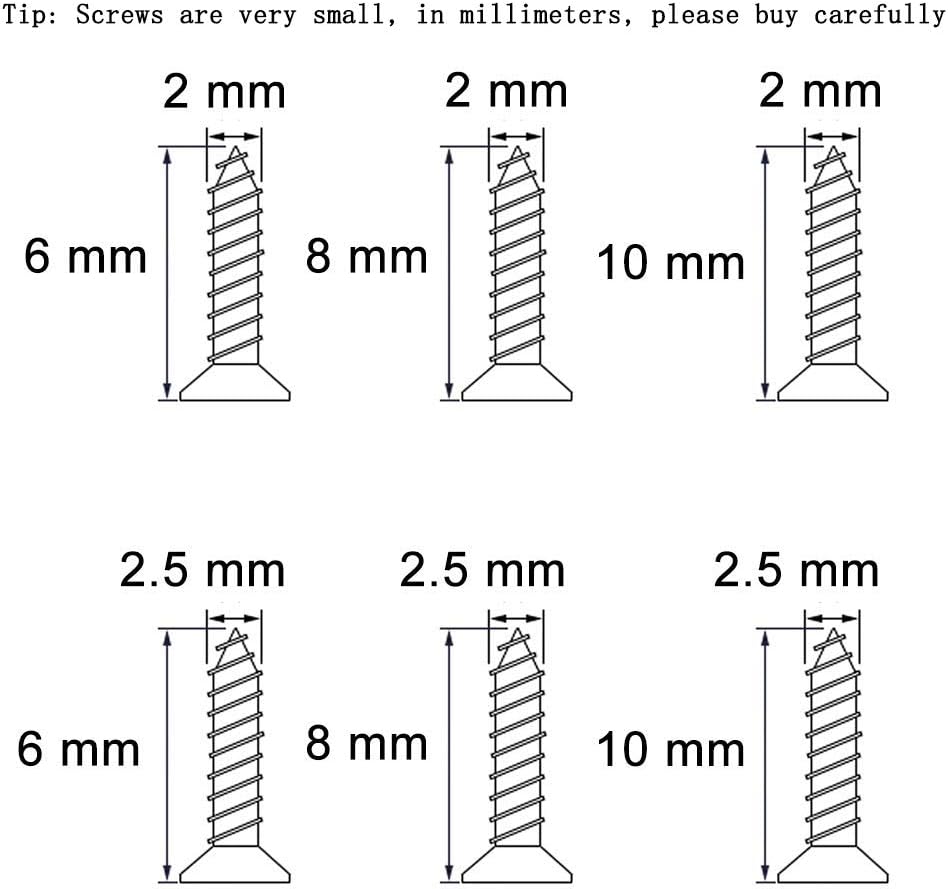 1200PCS M2 M2.5 Small Screws Flat Head Cross Wood Screws Self Tapping Screw Dssortment Cabinet Multifunctional DIY Micro Fasteners Screw Set Bronze - Image 3