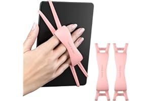 ARCTIIRO 2 Pack Comfortable Hand Strap for Kindle and Tablets, Kindle Accessories for Reading in Bed, Secure and Lightweight Grip Holder for 4.7-8" Tablet/Paperwhite/Kobo/Oasis/E-Book/Phone (Blush)