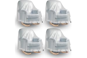 IndigoTempest9 Patio Rocking Chair Cover , Swivel Rocker Chair Cover for Outdoor Furniture, 27.5''W x 32.5''D x 39''H, Patio Swivel Chair Covers Waterproof, Translucent Frosted PVC (4)