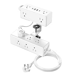 Dual Layer Desk Clamp Power Strip, 19 in 1 Desktop